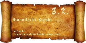Bernstein Kende névjegykártya